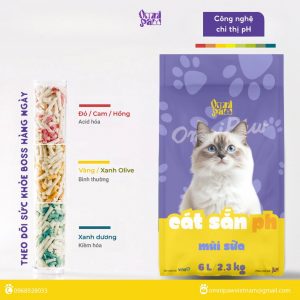 Cát sắn chỉ thị pH cho mèo